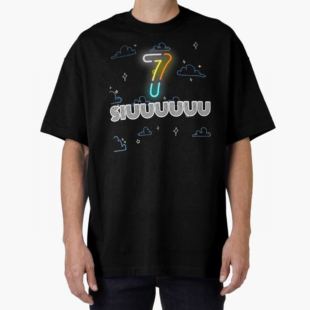 Siuuuuuu 7 CR7 goal funny Oversized T-Shirt Join the Countdown to Global Football Passion for FIFA World Cup 2026 Group Stage, Inspired by Messi, Spain and Netherlands, Classic Soccer Heritage, Championship Pressure, Fan Loyalty and International