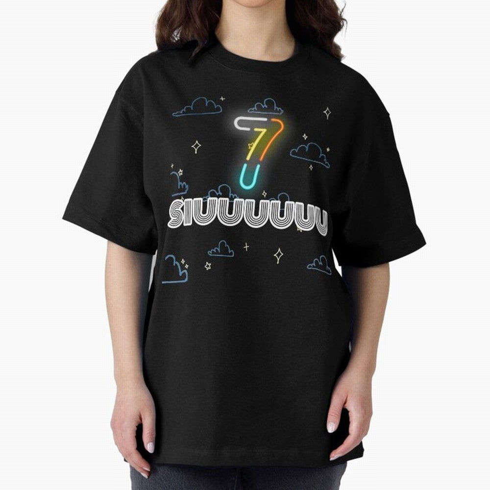 Siuuuuuu 7 CR7 goal funny Oversized T-Shirt Join the Countdown to Global Football Passion for FIFA World Cup 2026 Group Stage, Inspired by Messi, Spain and Netherlands, Classic Soccer Heritage, Championship Pressure, Fan Loyalty and International