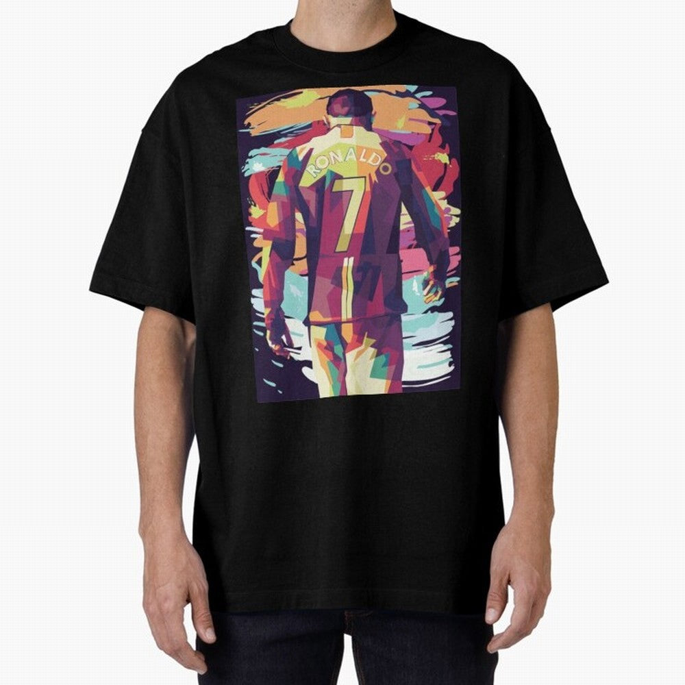 Cristiano Ronaldo Manchester United Cristiano Ronaldo Oversized T-Shirt Remember Iconic Moments from Global Football Passion for FIFA World Cup 2026, Featuring Cristiano Ronaldo, Haaland and CR7, England, Stadium Chants, National Pride, Trophy