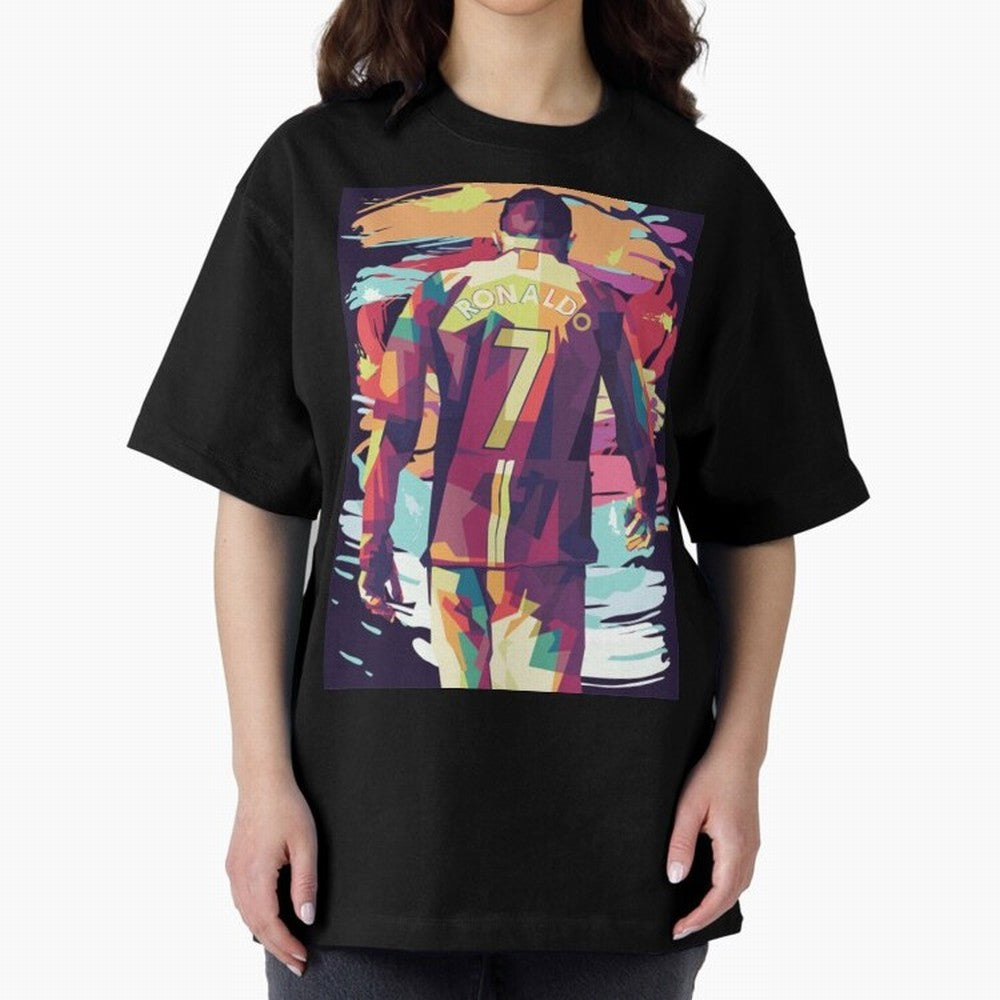 Cristiano Ronaldo Manchester United Cristiano Ronaldo Oversized T-Shirt Remember Iconic Moments from Global Football Passion for FIFA World Cup 2026, Featuring Cristiano Ronaldo, Haaland and CR7, England, Stadium Chants, National Pride, Trophy