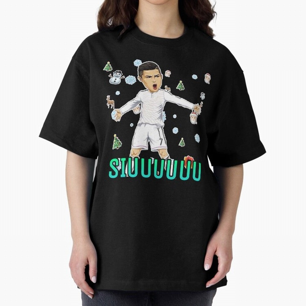 Siuuu christmas CR7 Oversized T-Shirt Celebrate Golden Goal Energy in Global Football Passion for FIFA World Cup 2026 Group Stage, Made for Messi, England, Stadium Chants, National Pride, Trophy Dreams and Unforgettable Football Memories; Made for