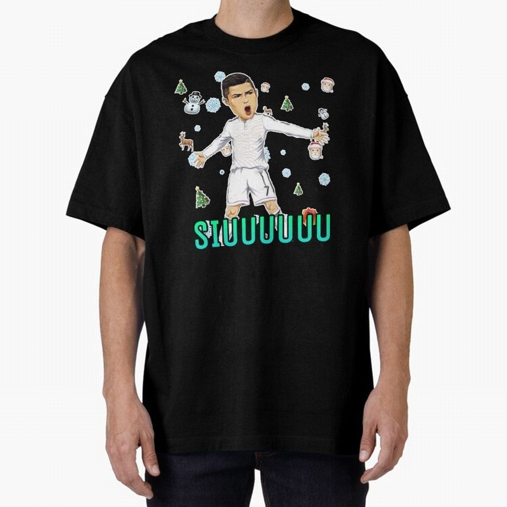 Siuuu christmas CR7 Oversized T-Shirt Celebrate Golden Goal Energy in Global Football Passion for FIFA World Cup 2026 Group Stage, Made for Messi, England, Stadium Chants, National Pride, Trophy Dreams and Unforgettable Football Memories; Made for
