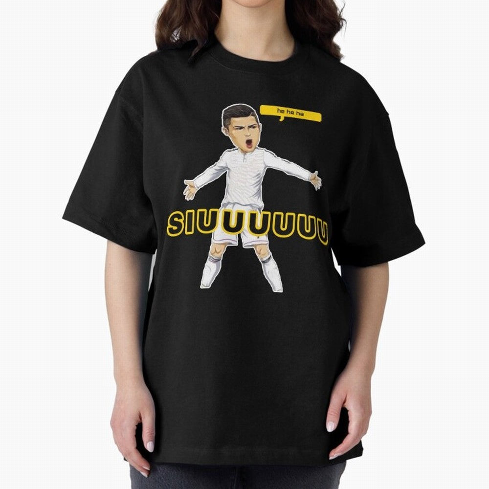 hehehe suiii cristiano ronaldo goal Oversized T-Shirt Turn Up for FIFA World Cup 2026 Spirit, Celebrating Brazil, Portugal and Argentina, Neymar, Goal Celebration Energy, Supporter Heritage, Football Icons and Worldwide Tournament Joy; Made for