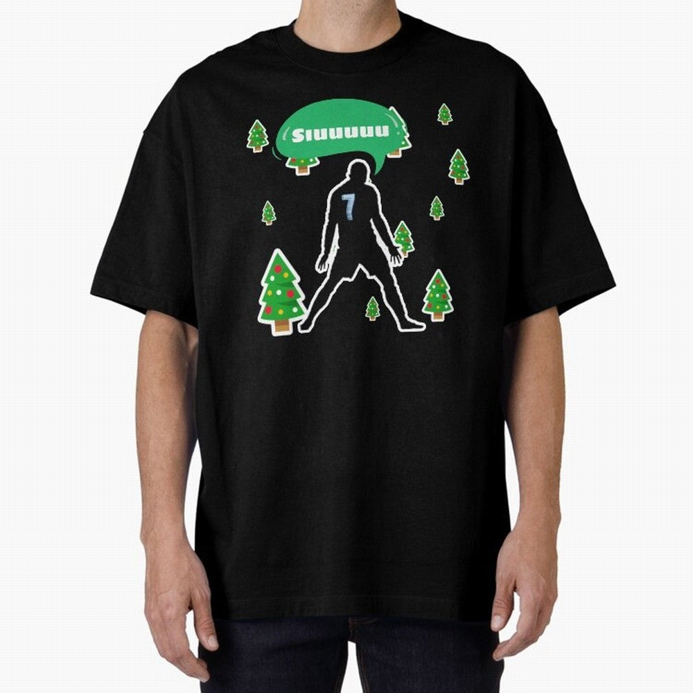 Christmas siuuu Cristiano ronaldo Oversized T-Shirt Fuel FIFA World Cup 2026 Group Stage Spirit, Filled with England, France and Netherlands, CR7, Stadium Chants, National Pride, Trophy Dreams and Unforgettable Football Memories; Ideal for Football