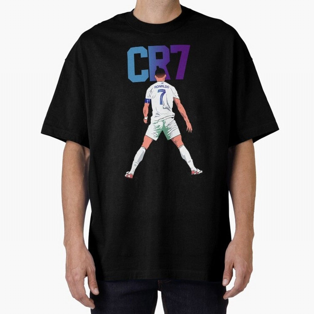 CR7 Oversized T-Shirt Spotlight Global Football Passion for FIFA World Cup 2026 USA Canada Mexico, Connected to Mbappe, England and Germany, Tournament Hype, Historic Matchups, Family Viewing Parties and Global Sports Pride; Ideal for Passionate