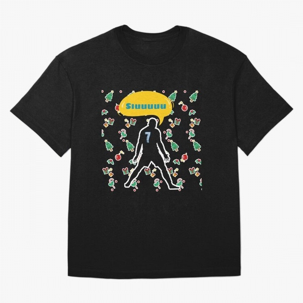 Siuuu christmas CR7 Oversized T-Shirt Show Love for Legendary Goals in FIFA World Cup 2026 for Fans of Mbappe and Portugal, Spain and Germany, Bringing Football History, Final Match Energy, Crowd Noise and Once in a Lifetime Moments; Created for