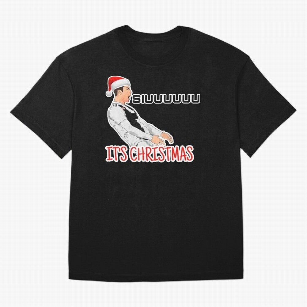 Siuuu it¡¯s Christmas CR7 funny Oversized T-Shirt Show Match Day Excitement for Global Football Passion for FIFA World Cup 2026, Connected to Messi and Cristiano Ronaldo, Spain and Netherlands, Worldwide Fan Energy, Dramatic Goals, Stadium Lights