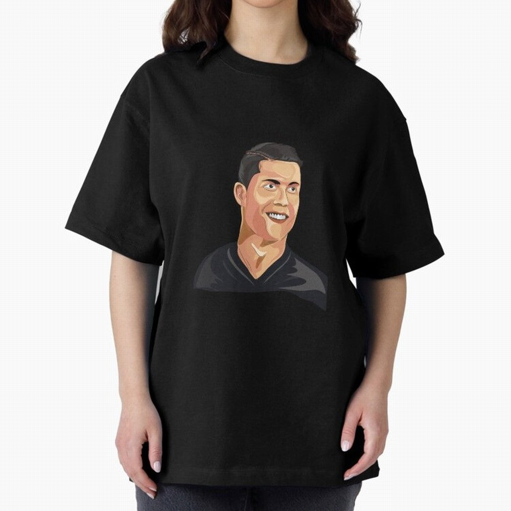 Cristiano Ronaldo Vector Art Graphics Design Oversized T-Shirt Make Every Kick Count in FIFA World Cup 2026 Made for Cristiano Ronaldo, Haaland and CR7, Spain Energy, Game Day Rituals, Football Legends, Country Pride and the Road to the Final; Made