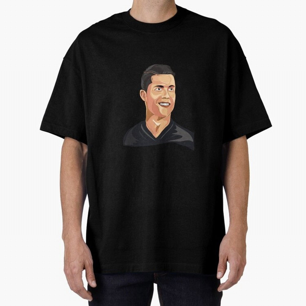 Cristiano Ronaldo Vector Art Graphics Design Oversized T-Shirt Make Every Kick Count in FIFA World Cup 2026 Made for Cristiano Ronaldo, Haaland and CR7, Spain Energy, Game Day Rituals, Football Legends, Country Pride and the Road to the Final; Made