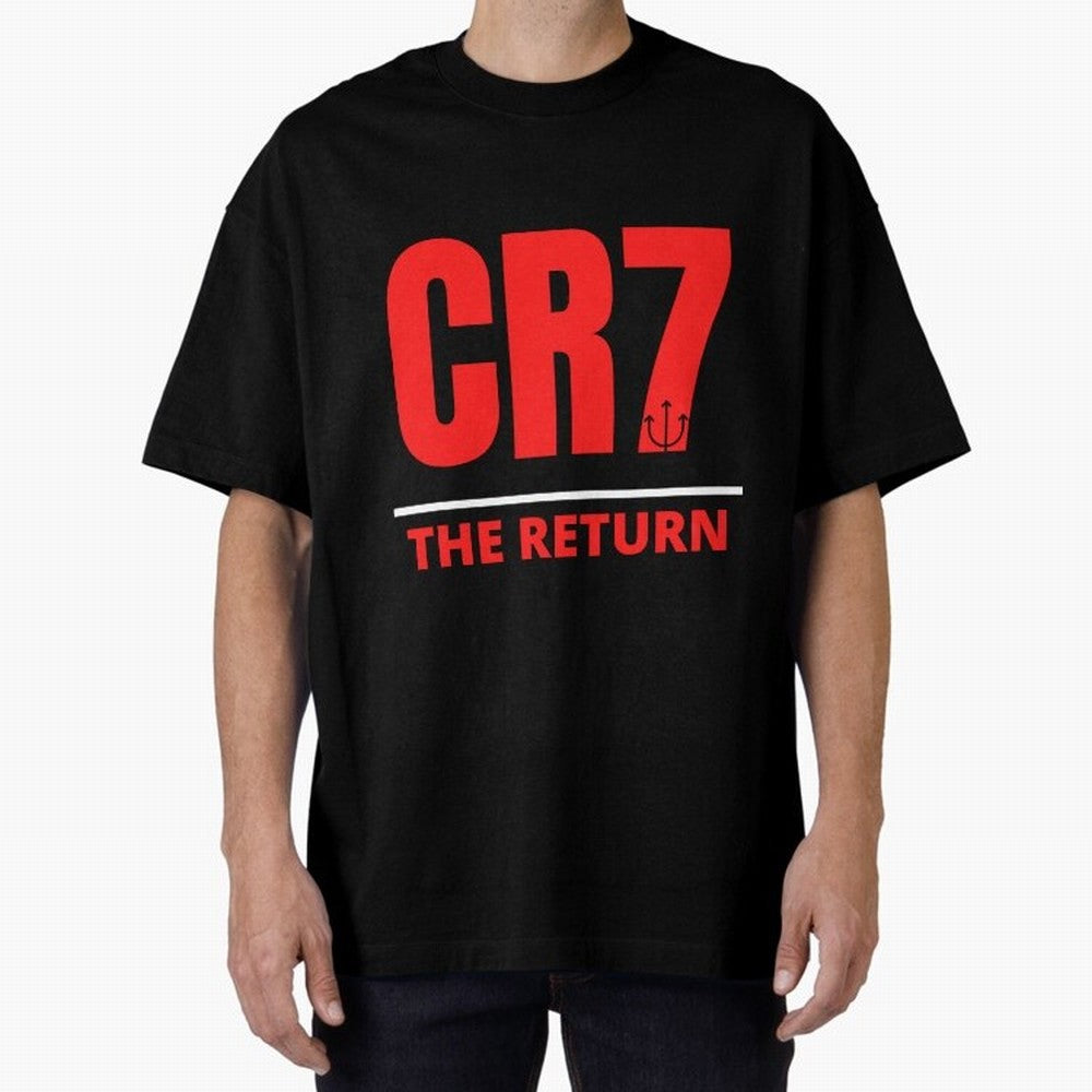 The Return of Cristiano Ronaldo to Manchester United - CR7 Oversized T-Shirt Bring Match Day Fire to the FIFA World Cup 2026 Journey through Mbappe and Neymar Highlights, Argentina, France and Brazil Pride, Stadium Memories, Football Loyalty,