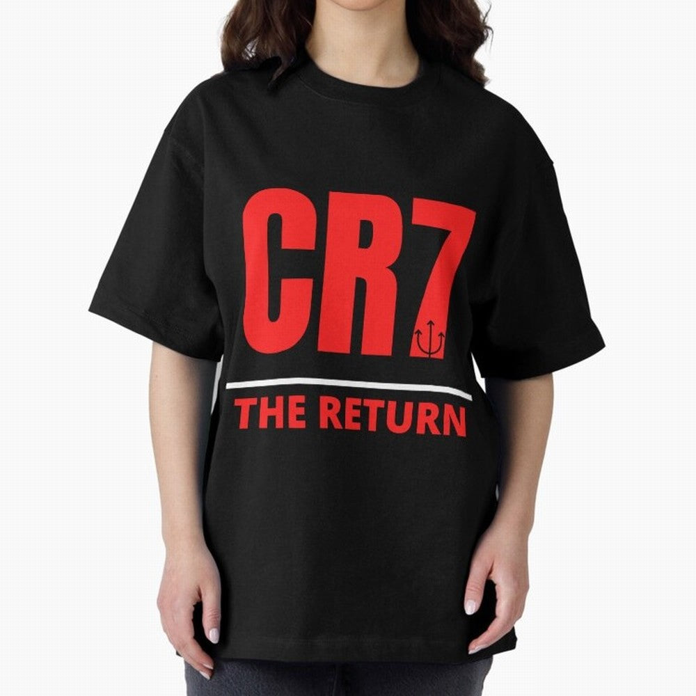 The Return of Cristiano Ronaldo to Manchester United - CR7 Oversized T-Shirt Bring Match Day Fire to the FIFA World Cup 2026 Journey through Mbappe and Neymar Highlights, Argentina, France and Brazil Pride, Stadium Memories, Football Loyalty,