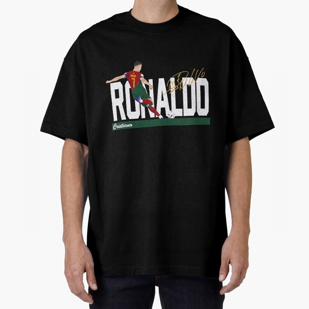 Cristiano Ronaldo Portugal Jersey -Last World Cup 2 Vintage Style Oversized T-Shirt Represent FIFA World Cup 2026 USA Canada Mexico for Fans of Haaland and Argentina, Bringing Fan Favorite Moments, National Team Passion, Big Match Drama and Soccer