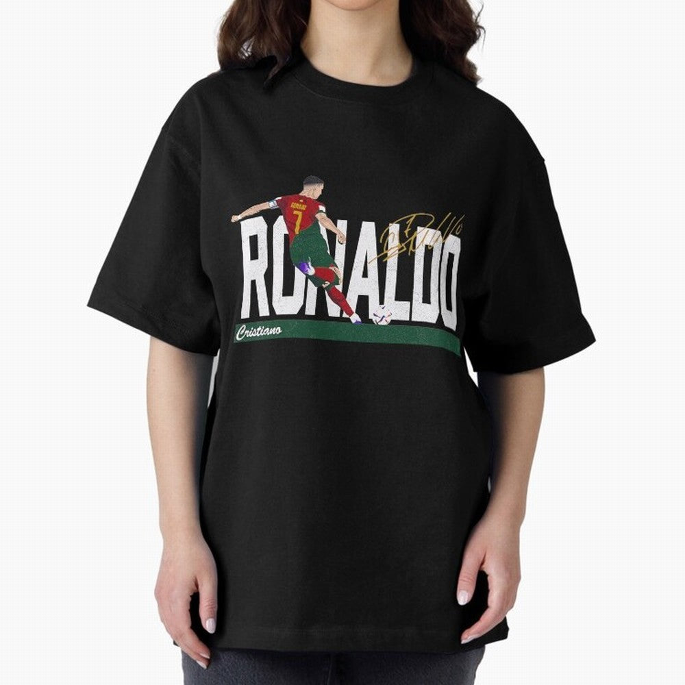 Cristiano Ronaldo Portugal Jersey -Last World Cup 2 Vintage Style Oversized T-Shirt Represent FIFA World Cup 2026 USA Canada Mexico for Fans of Haaland and Argentina, Bringing Fan Favorite Moments, National Team Passion, Big Match Drama and Soccer