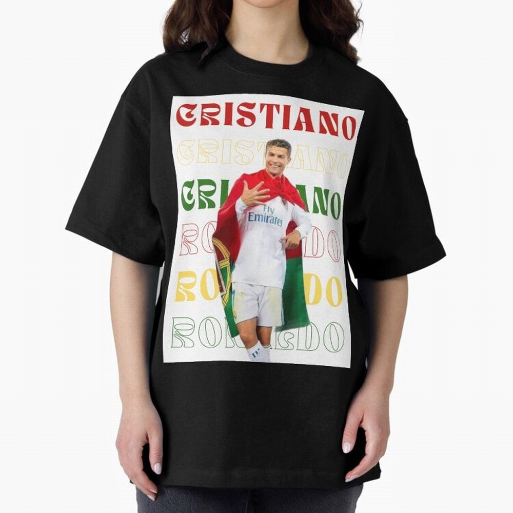 Cristiano Ronaldo designs Oversized T-Shirt Enjoy Global Football Passion for FIFA World Cup 2026 USA Canada Mexico, Capturing Messi and Cristiano Ronaldo, Argentina, Soccer Culture, Superstar Moments, National Team Dreams and Competitive Fire;