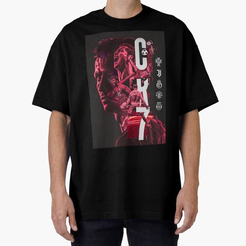 CR7 Oversized T-Shirt Honor the Football Icons of Match Day Hype around FIFA World Cup 2026 Group Stage, Mbappe, France, Global Supporter Spirit, Legendary Goals, National Colors and Tournament Celebration; Great for Watch Parties, Sports Bars,