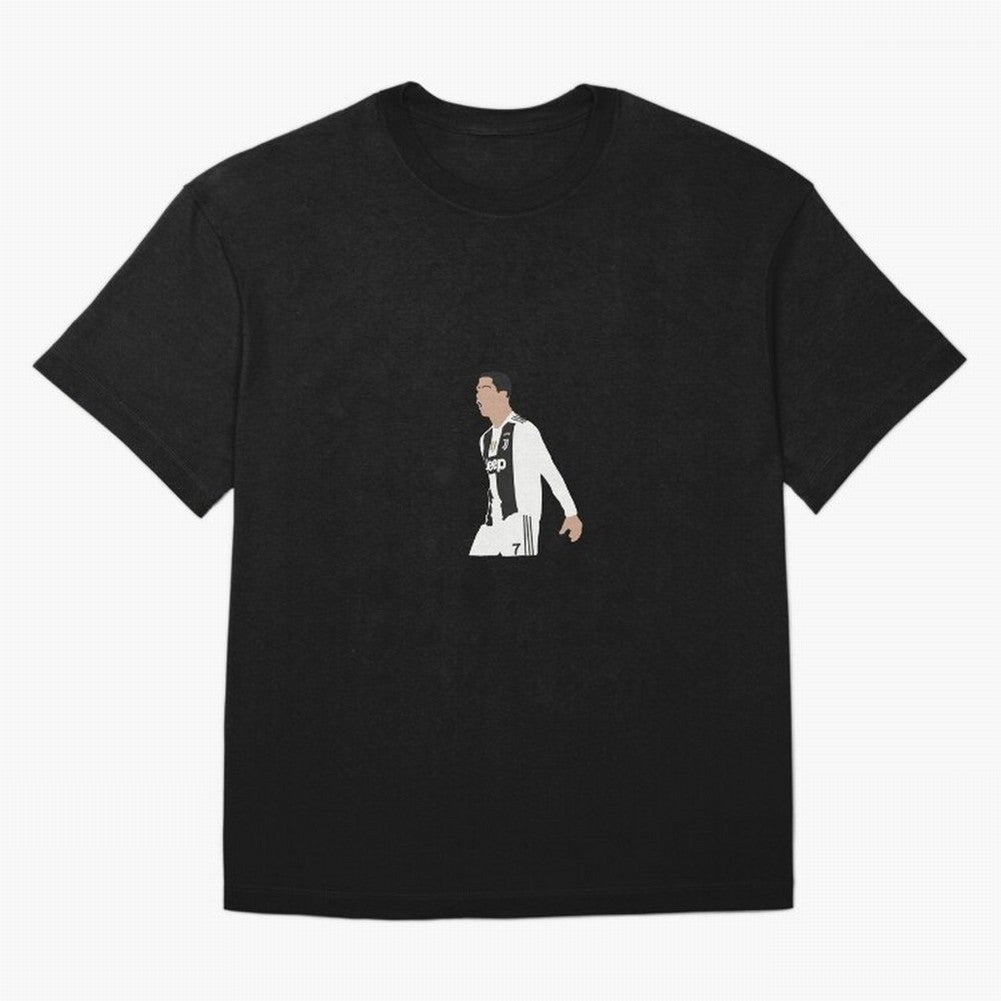 Juventus Cristiano Ronaldo Cartoon Oversized T-Shirt Embrace the FIFA World Cup 2026 Group Stage Journey through Haaland Highlights, France Pride, Retro Football Energy, Iconic Rivalries, Trophy Chase Drama and Stadium Atmosphere; Perfect for Fans,