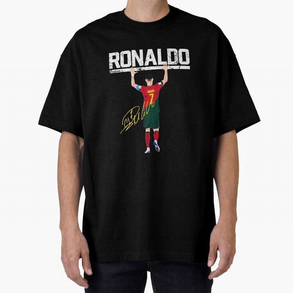 Cristiano Ronaldo Portugal Jersey -The Farewell Oversized T-Shirt Honor Football Greatness during FIFA World Cup 2026 for Fans of Mbappe and Brazil, Bringing Football History, Final Match Energy, Crowd Noise and Once in a Lifetime Moments; Perfect