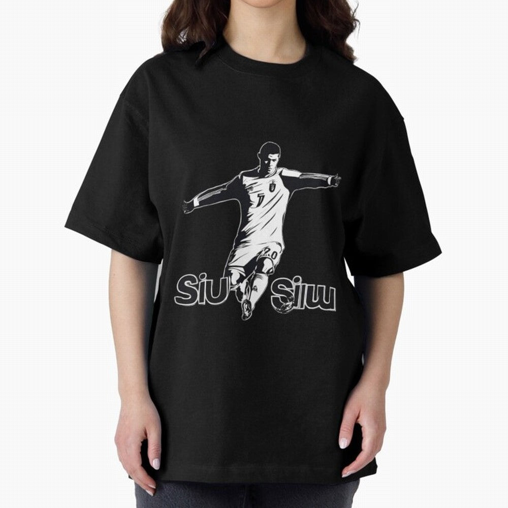 CR7 SIUU Oversized T-Shirt Show Your Stadium Side during Global Football Passion for FIFA World Cup 2026 USA Canada Mexico, Centered on Mbappe, England, Champion Mindset, Group Stage Buzz, Knockout Tension and Passionate Fan Culture; Made for