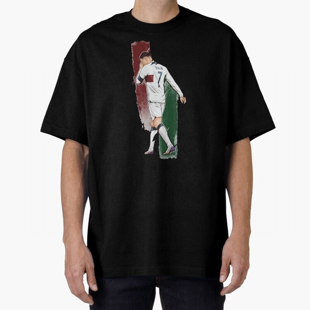 Ronaldo Crying World Cup 2022 Oversized T-Shirt Show Passion for the Stars of FIFA World Cup 2026 Featuring Cristiano Ronaldo, Netherlands Energy, Game Day Rituals, Football Legends, Country Pride and the Road to the Final; Ideal for Football Dads,