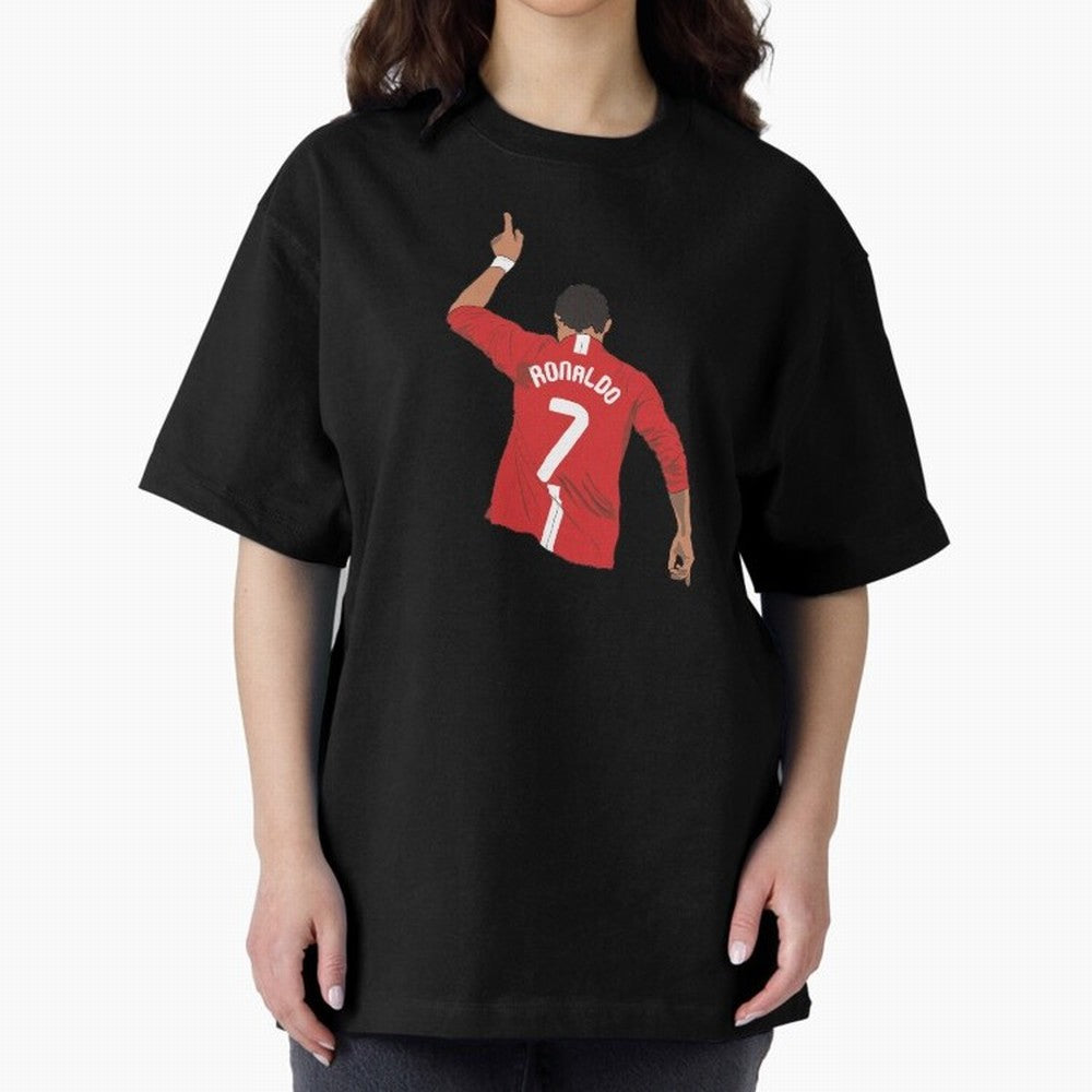 Cristiano Ronaldo MUFC Oversized T-Shirt Experience the Global Stage of FIFA World Cup 2026 Spirit, Connected to Argentina, Messi, Neymar and Mbappe, Goal Celebration Energy, Supporter Heritage, Football Icons and Worldwide Tournament Joy; Ideal