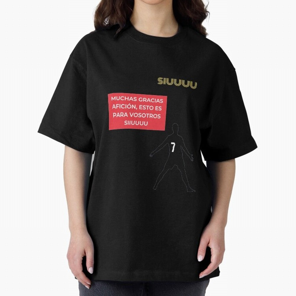 SIUUU CR7 Oversized T-Shirt Step into Global Football Passion for FIFA World Cup 2026 USA Canada Mexico, Featuring Neymar, Germany, Football Festival Excitement, Trophy Ambitions, Country Rivalries and Star Player Buzz; Perfect for Supporters Who