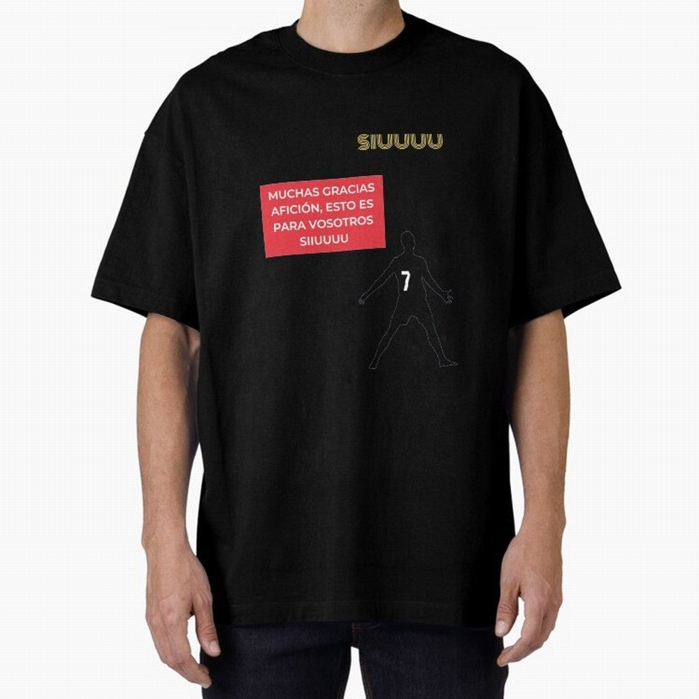SIUUU CR7 Oversized T-Shirt Step into Global Football Passion for FIFA World Cup 2026 USA Canada Mexico, Featuring Neymar, Germany, Football Festival Excitement, Trophy Ambitions, Country Rivalries and Star Player Buzz; Perfect for Supporters Who