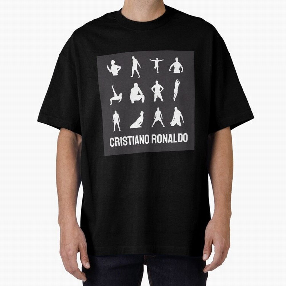 Cristiano Ronaldo Minimalism Silhouette Oversized T-Shirt Celebrate National Team Dreams in the FIFA World Cup 2026 Group Stage Journey through Messi, CR7 and Mbappe Highlights, Portugal, Spain and Germany Pride, Football History, Final Match