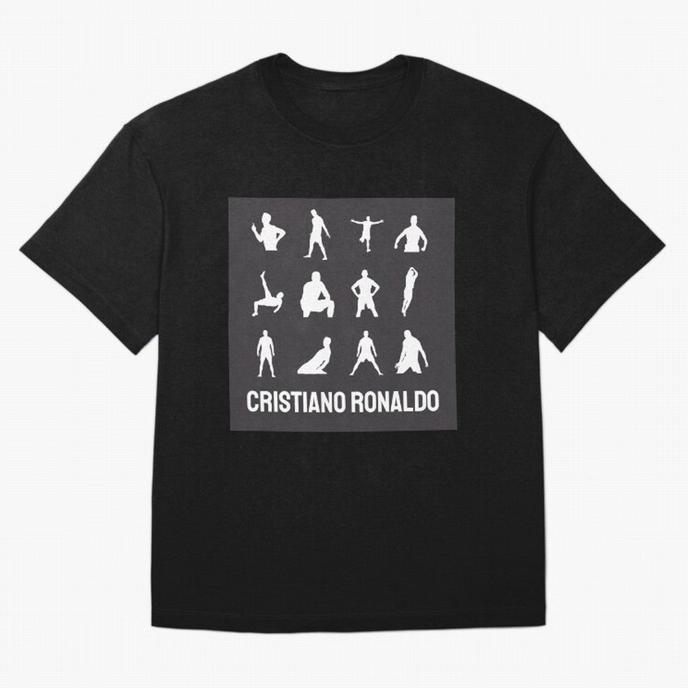 Cristiano Ronaldo Minimalism Silhouette Oversized T-Shirt Celebrate National Team Dreams in the FIFA World Cup 2026 Group Stage Journey through Messi, CR7 and Mbappe Highlights, Portugal, Spain and Germany Pride, Football History, Final Match