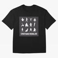 Cristiano Ronaldo Minimalism Silhouette Oversized T-Shirt Celebrate National Team Dreams in the FIFA World Cup 2026 Group Stage Journey through Messi, CR7 and Mbappe Highlights, Portugal, Spain and Germany Pride, Football History, Final Match