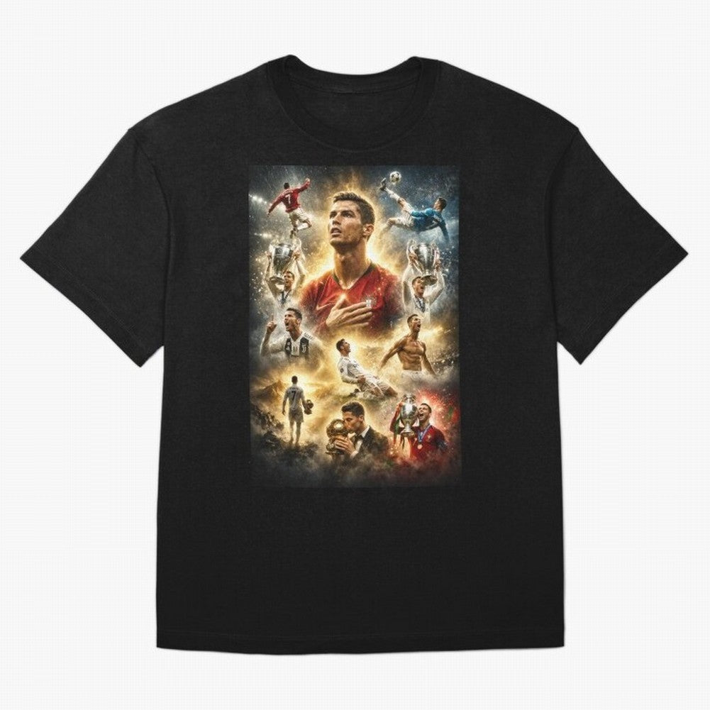 Cristiano Ronaldo Oversized T-Shirt Celebrate Rivalries and Pride in FIFA World Cup 2026 USA Canada Mexico Spirit, Celebrating Spain, Haaland and Mbappe, Classic Soccer Heritage, Championship Pressure, Fan Loyalty and International Pride; Created