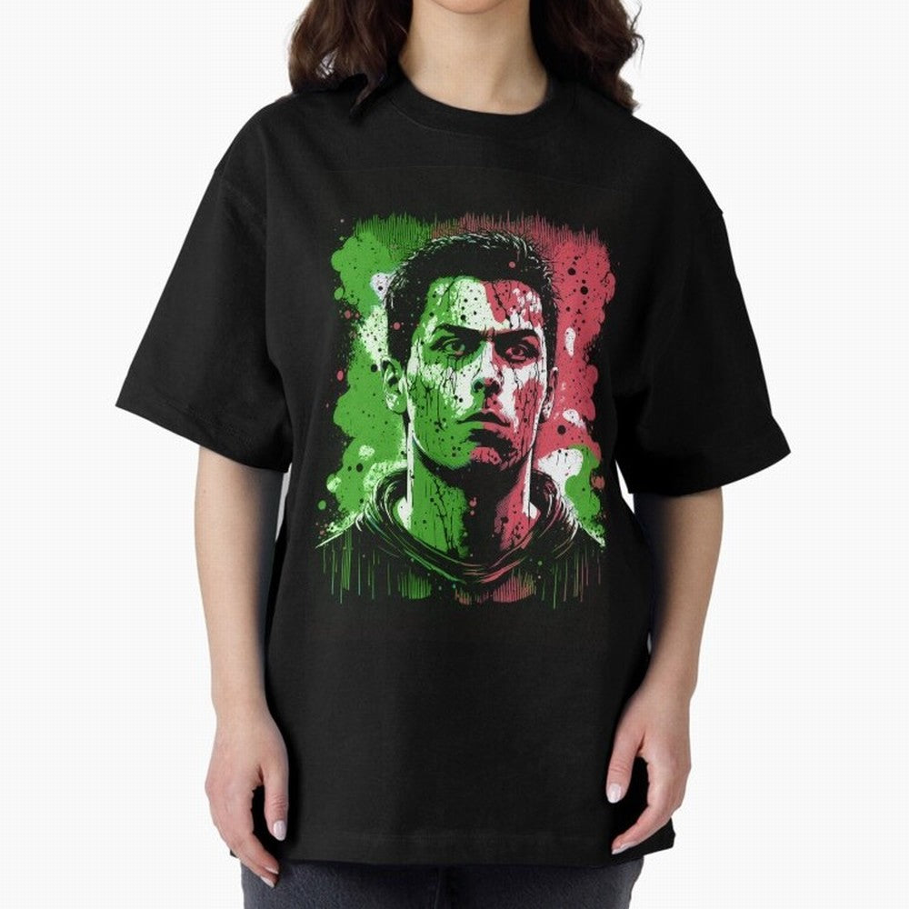 Cristiano Ronaldo Oversized T-Shirt Celebrate Classic Football Spirit in the FIFA World Cup 2026 Group Stage Journey through Mbappe Highlights, Argentina, France and Brazil Pride, Sports Nostalgia, International Competition, Famous Players and