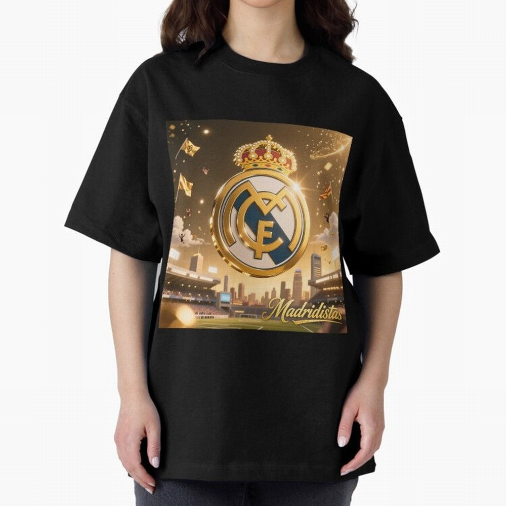 Madridistas Oversized T-Shirt Represent the FIFA World Cup 2026 USA Canada Mexico Journey through Cristiano Ronaldo Highlights, Argentina and Brazil Pride, Goal Celebration Energy, Supporter Heritage, Football Icons and Worldwide Tournament Joy;