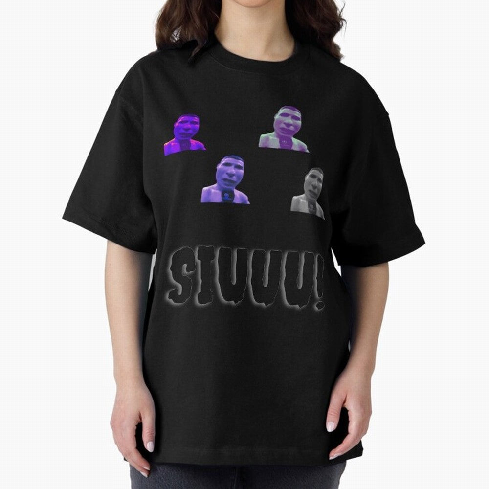 siuuu funny cr7 stickers 2022 Oversized T-Shirt Build Global Football Passion for FIFA World Cup 2026, Inspired by Messi, Neymar and Mbappe, England and Germany, Football History, Final Match Energy, Crowd Noise and Once in a Lifetime Moments;