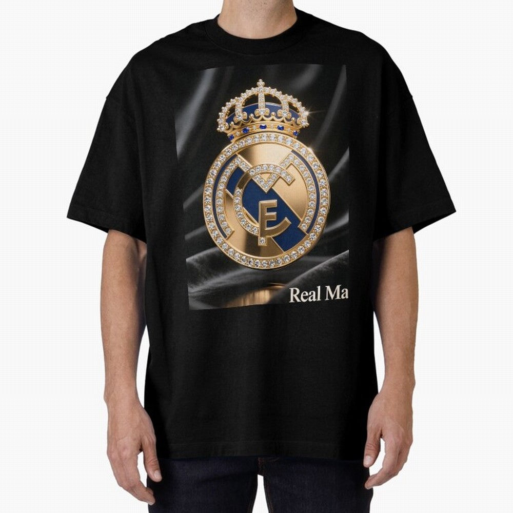 Gold Madrid Real Oversized T-Shirt Celebrate Global Passion for Global Football Passion for FIFA World Cup 2026 Group Stage, Built around Neymar, Haaland and Cristiano Ronaldo, France, Match Day Excitement, Supporter Culture, Golden Goals and