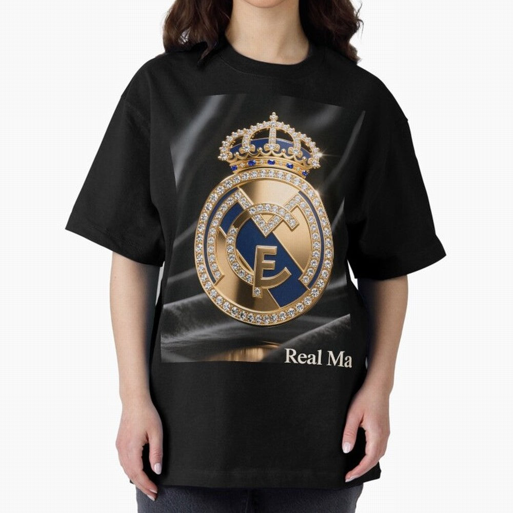 Gold Madrid Real Oversized T-Shirt Celebrate Global Passion for Global Football Passion for FIFA World Cup 2026 Group Stage, Built around Neymar, Haaland and Cristiano Ronaldo, France, Match Day Excitement, Supporter Culture, Golden Goals and
