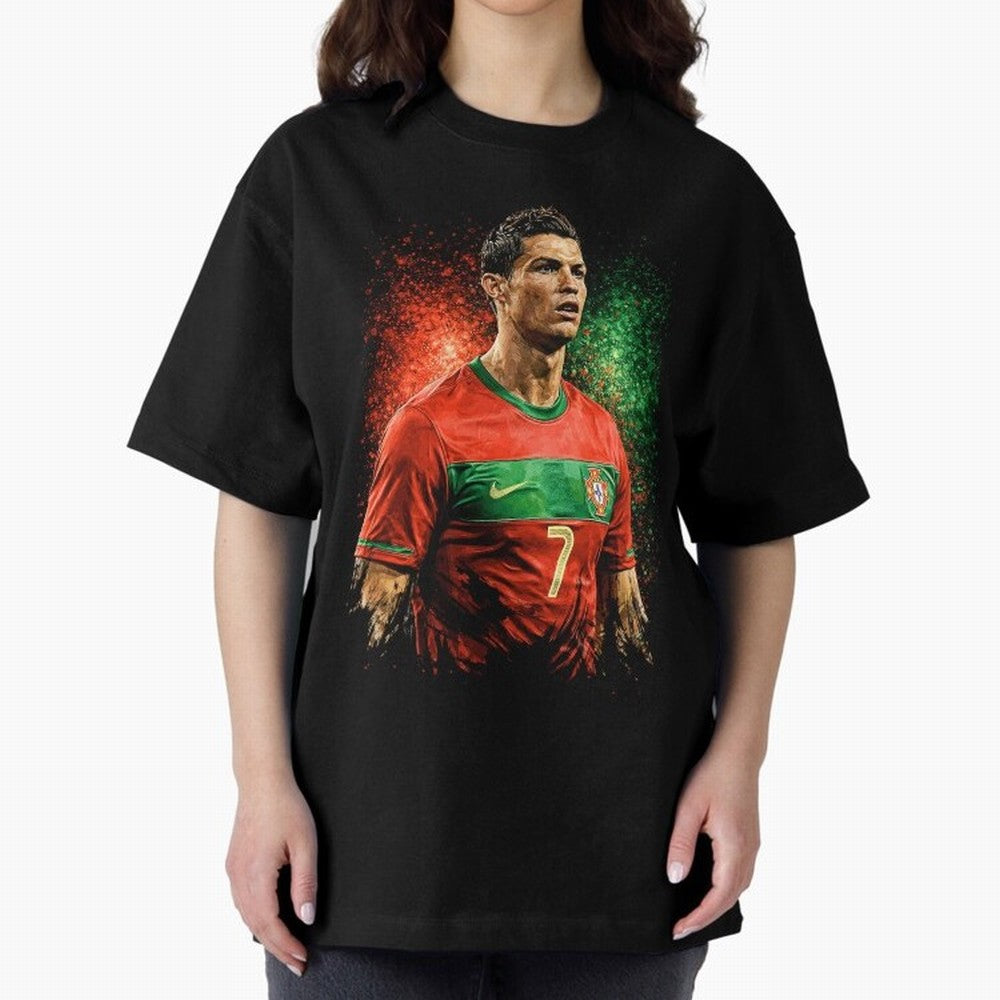 Cristiano Ronaldo Football Legend Oversized T-Shirt Celebrate Unforgettable Nights in FIFA World Cup 2026 USA Canada Mexico Connected to Cristiano Ronaldo, Brazil Energy, Fan Favorite Moments, National Team Passion, Big Match Drama and Soccer