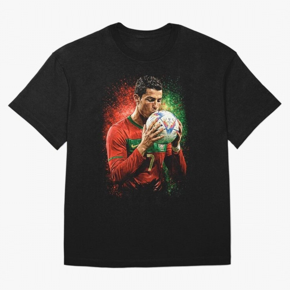 Cristiano Ronaldo Football Legend Oversized T-Shirt Bring Trophy Dreams to FIFA World Cup 2026 Spirit, Filled with Spain and Netherlands, Cristiano Ronaldo, Classic Soccer Heritage, Championship Pressure, Fan Loyalty and International Pride; Made
