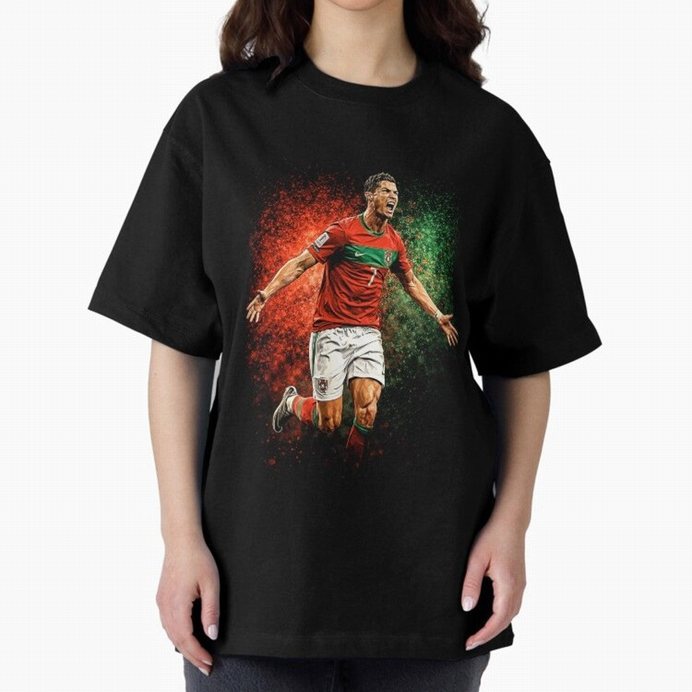 Cristiano Ronaldo Football Legend Oversized T-Shirt Bring World Football Passion into FIFA World Cup 2026 USA Canada Mexico for Fans of Haaland and England, Bringing Global Supporter Spirit, Legendary Goals, National Colors and Tournament