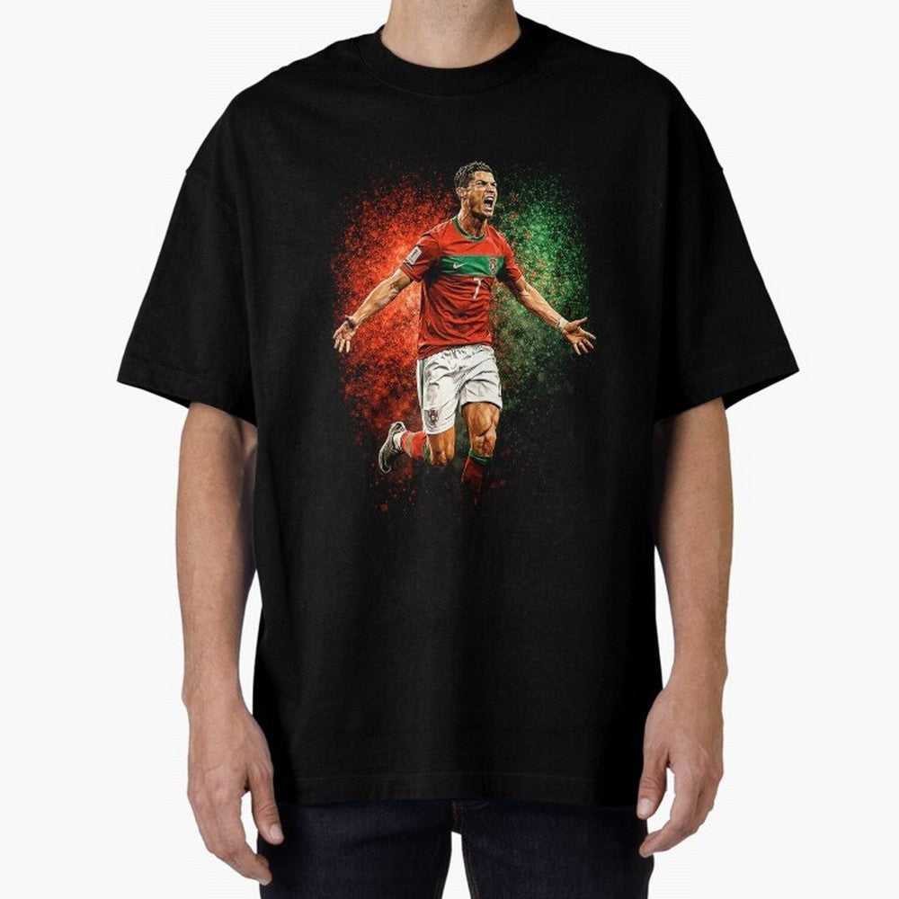 Cristiano Ronaldo Football Legend Oversized T-Shirt Bring World Football Passion into FIFA World Cup 2026 USA Canada Mexico for Fans of Haaland and England, Bringing Global Supporter Spirit, Legendary Goals, National Colors and Tournament