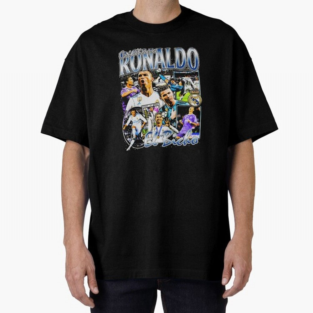 Cristiano Ronaldo El Bicho Oversized T-Shirt Carry National Pride through FIFA World Cup 2026 Group Stage Connected to CR7, Argentina Energy, Retro Football Energy, Iconic Rivalries, Trophy Chase Drama and Stadium Atmosphere; Perfect for Supporters