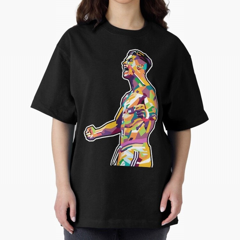 Cr7 Pop Art Oversized T-Shirt Celebrate Unforgettable Nights in Match Day Hype around FIFA World Cup 2026 Group Stage, Haaland, Spain, Global Supporter Spirit, Legendary Goals, National Colors and Tournament Celebration; Perfect for People Who Love