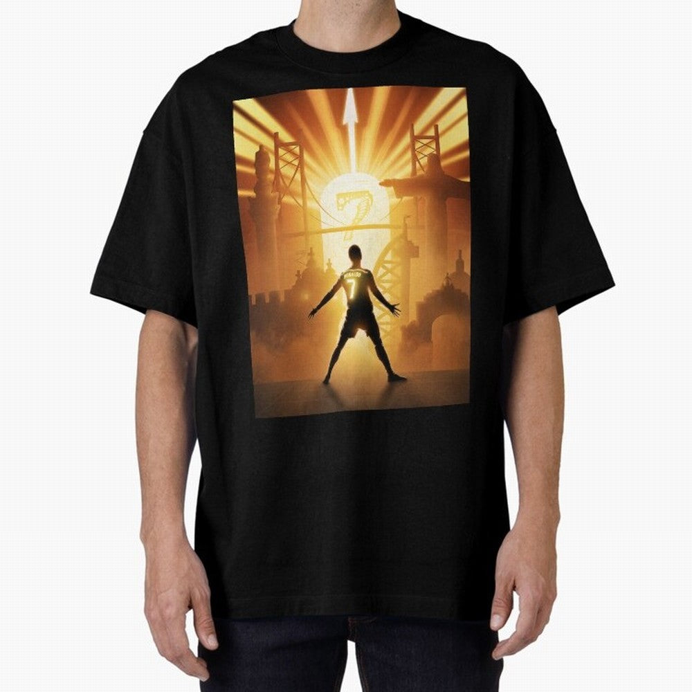 Celebration of Champions Art Poster Oversized T-Shirt Get Ready for the FIFA World Cup 2026 USA Canada Mexico Journey through Cristiano Ronaldo, Haaland and CR7 Highlights, Spain Pride, Classic Soccer Heritage, Championship Pressure, Fan Loyalty