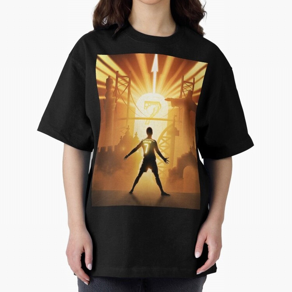 Celebration of Champions Art Poster Oversized T-Shirt Get Ready for the FIFA World Cup 2026 USA Canada Mexico Journey through Cristiano Ronaldo, Haaland and CR7 Highlights, Spain Pride, Classic Soccer Heritage, Championship Pressure, Fan Loyalty