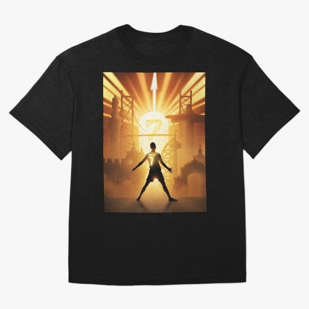 Celebration of Champions Art Poster Oversized T-Shirt Get Ready for the FIFA World Cup 2026 USA Canada Mexico Journey through Cristiano Ronaldo, Haaland and CR7 Highlights, Spain Pride, Classic Soccer Heritage, Championship Pressure, Fan Loyalty