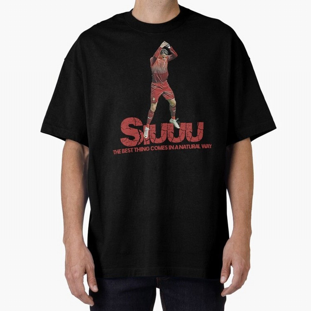 Cr7 Ronaldo Siuuu Oversized T-Shirt Get Ready for FIFA World Cup 2026 USA Canada Mexico Capturing Messi, France Energy, Worldwide Fan Energy, Dramatic Goals, Stadium Lights and Championship Celebrations; Great for Watch Parties, Sports Bars, Family