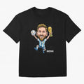 Messi Campion Oversized T-Shirt Stand with Match Day Hype around FIFA World Cup 2026, Messi, CR7 and Mbappe, Brazil, Portugal and Argentina, Match Day Excitement, Supporter Culture, Golden Goals and Global Football Passion; Created for Match Day