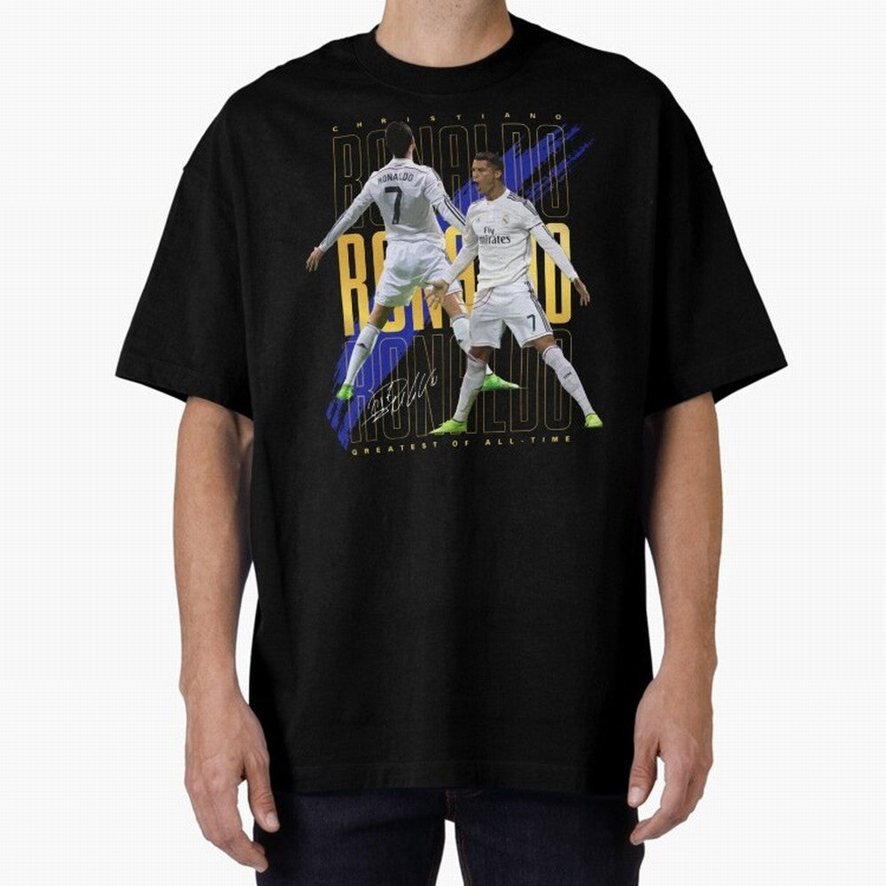 Cristiano Ronaldo Suuiii! Greatest Of All Time Oversized T-Shirt Celebrate the Magic of Global Football Passion for FIFA World Cup 2026, Filled with Messi, CR7 and Mbappe, France and Portugal, Retro Football Energy, Iconic Rivalries, Trophy Chase