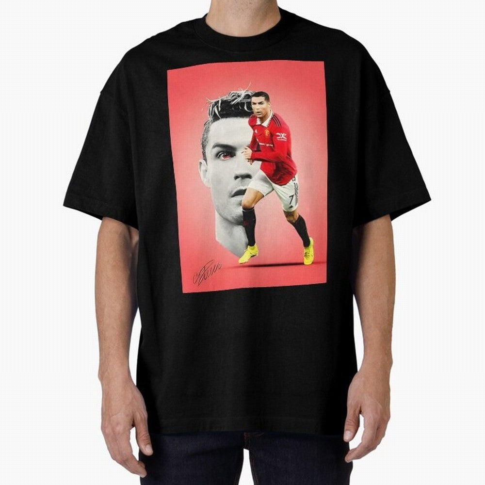 Cr7 Oversized T-Shirt Feel the Trophy Chase of FIFA World Cup 2026 for Fans of Neymar, Haaland and Cristiano Ronaldo and Netherlands, Bringing Vintage Soccer Flavor, Modern Football Stars, National Flags and Final Night Emotion; Great for