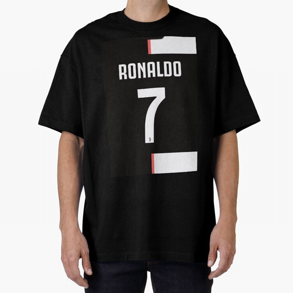 Ronaldo 7 Juventus 19-20 Retro Jersey Oversized T-Shirt Build FIFA World Cup 2026 Highlighting Haaland, France Energy, Sports Nostalgia, International Competition, Famous Players and Unforgettable Victories; Ideal for Passionate Fans Who Love