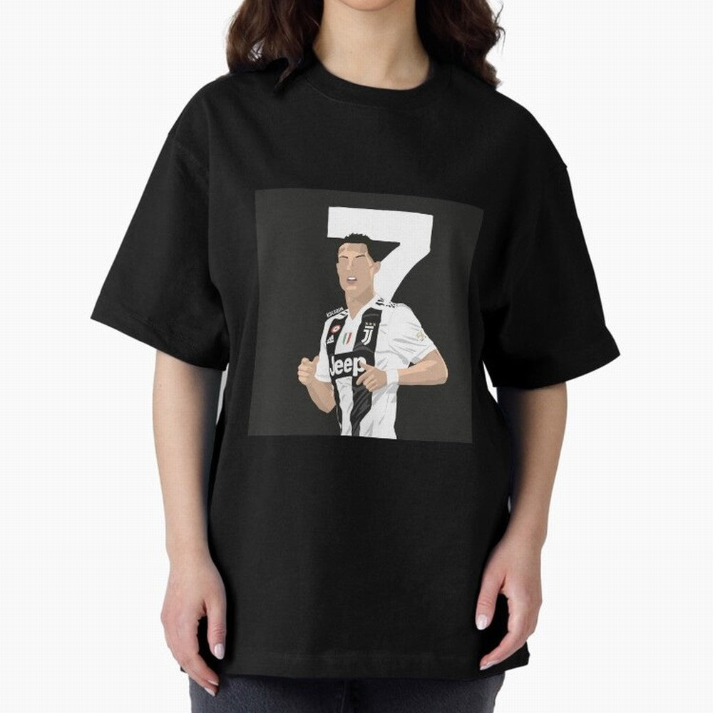 Cristiano Ronaldo Oversized T-Shirt Celebrate Fan Culture around FIFA World Cup 2026 Group Stage for Fans of Mbappe and Portugal, Spain and Germany, Bringing Tournament Hype, Historic Matchups, Family Viewing Parties and Global Sports Pride;